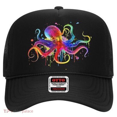 Dripping Rainbow Octopus Psychedelic Colorful Octopus Hat