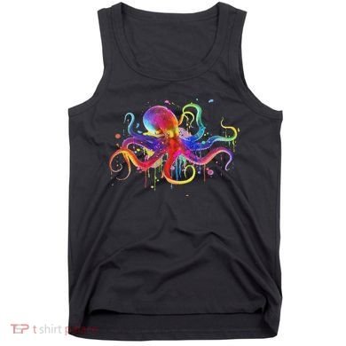 Dripping Rainbow Octopus Psychedelic Colorful Octopus Tank Top