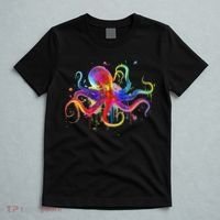 Dripping Rainbow Octopus Psychedelic Colorful Octopus T-Shirt thumb 5