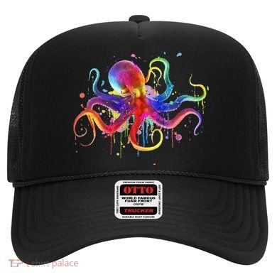 Dripping Rainbow Octopus Psychedelic Colorful Octopus Hat