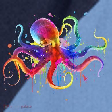 Dripping Rainbow Octopus Psychedelic Colorful Octopus Raglan Baseball Sleeve Shirt