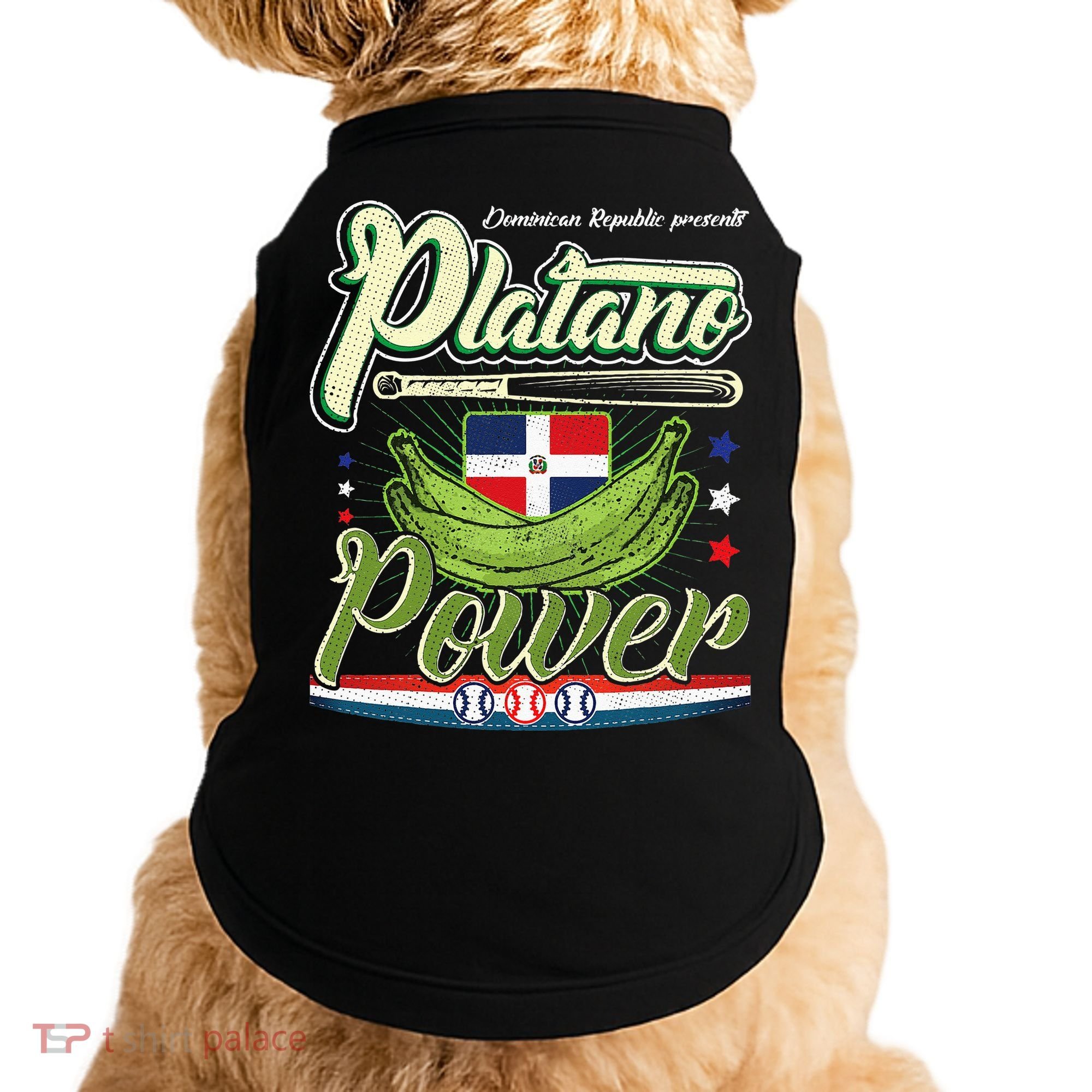 Dominican Republic Platano Power Baseball DR Flag Doggie Tank