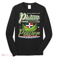 Dominican Republic Platano Power Baseball DR Flag Long Sleeve Shirt thumb 0