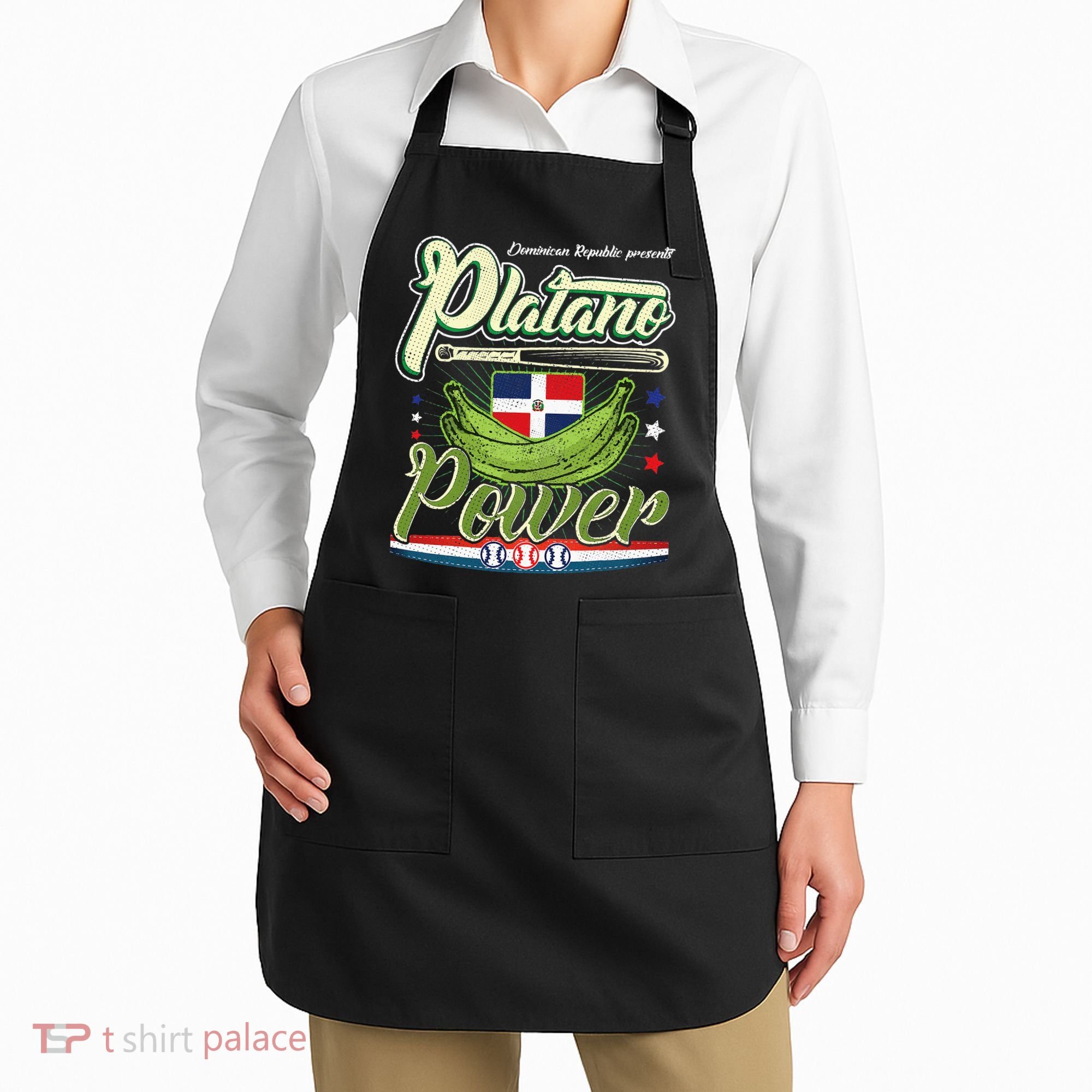 Dominican Republic Platano Power Baseball DR Flag Apron