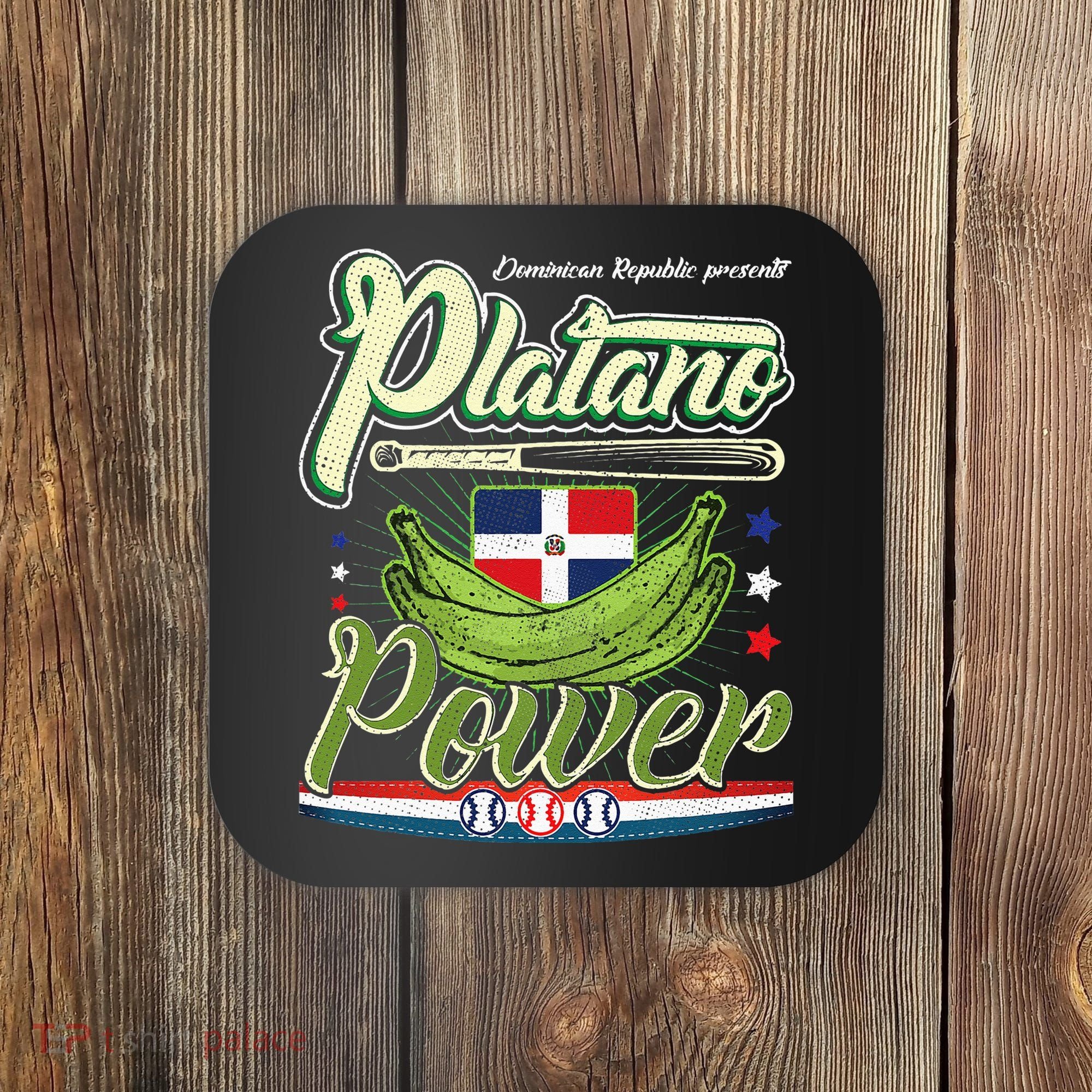 Dominican Republic Platano Power Baseball DR Flag Coaster