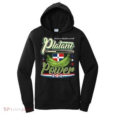 Dominican Republic Platano Power Baseball DR Flag Women's Hoodie