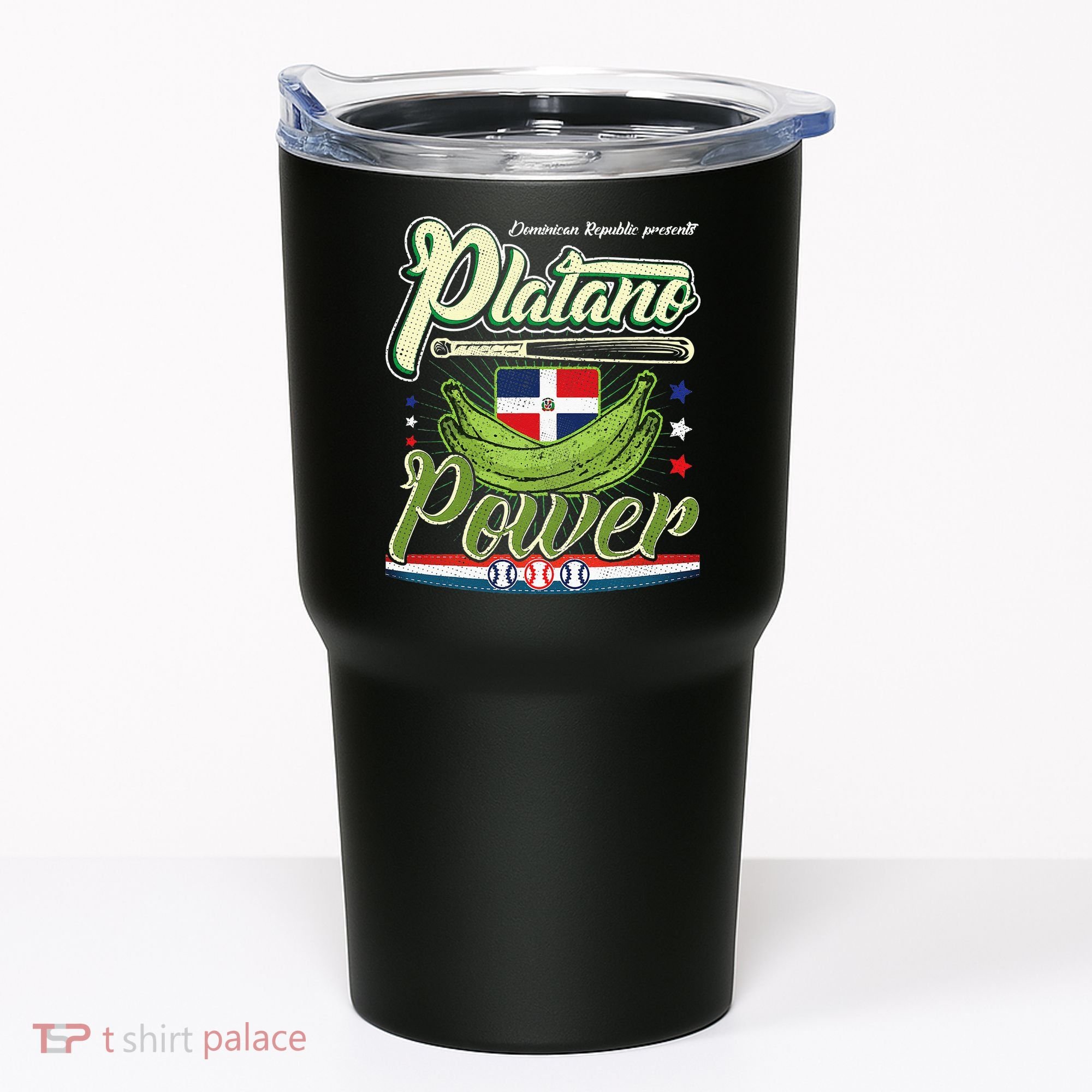 Dominican Republic Platano Power Baseball DR Flag Tumbler