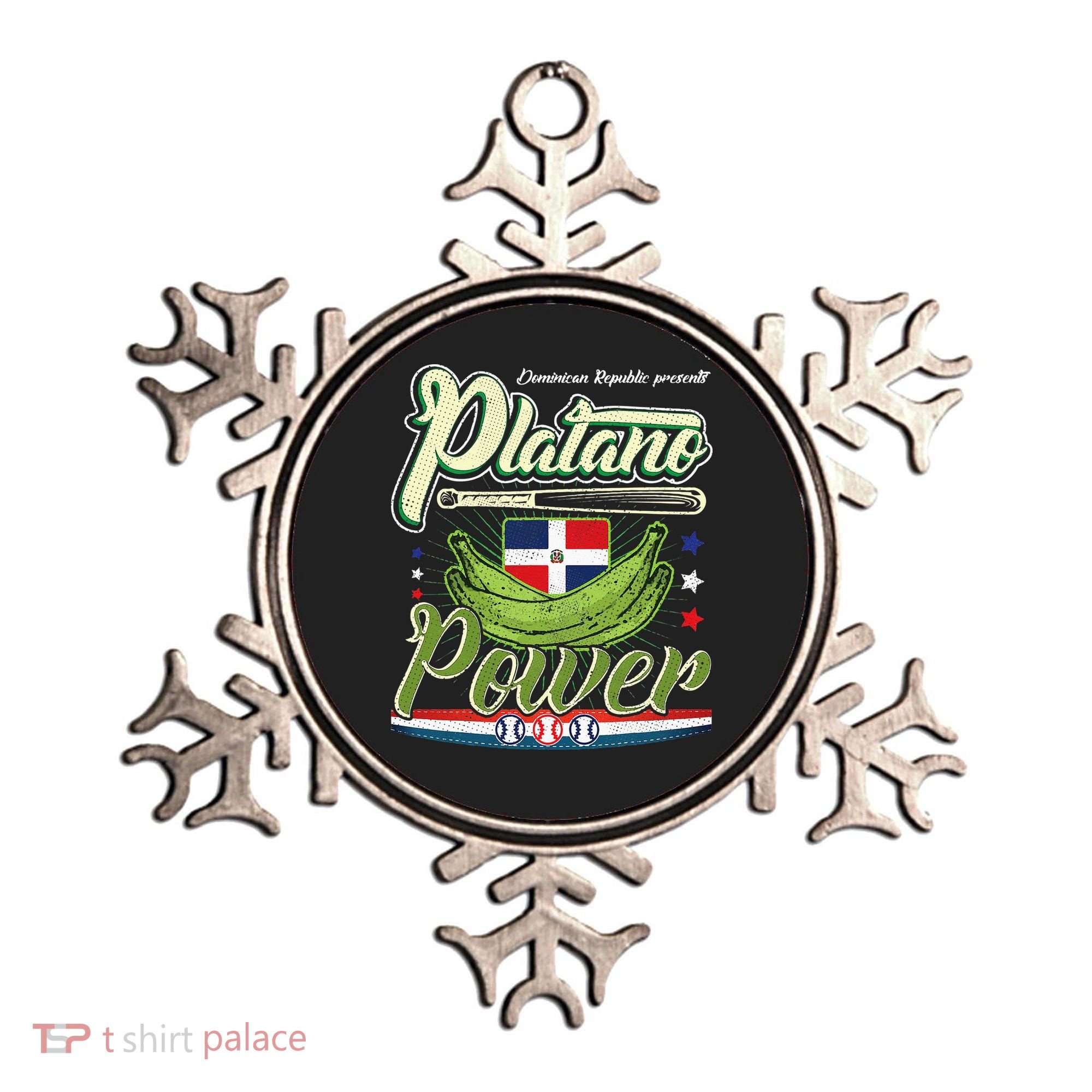Dominican Republic Platano Power Baseball DR Flag Ornament