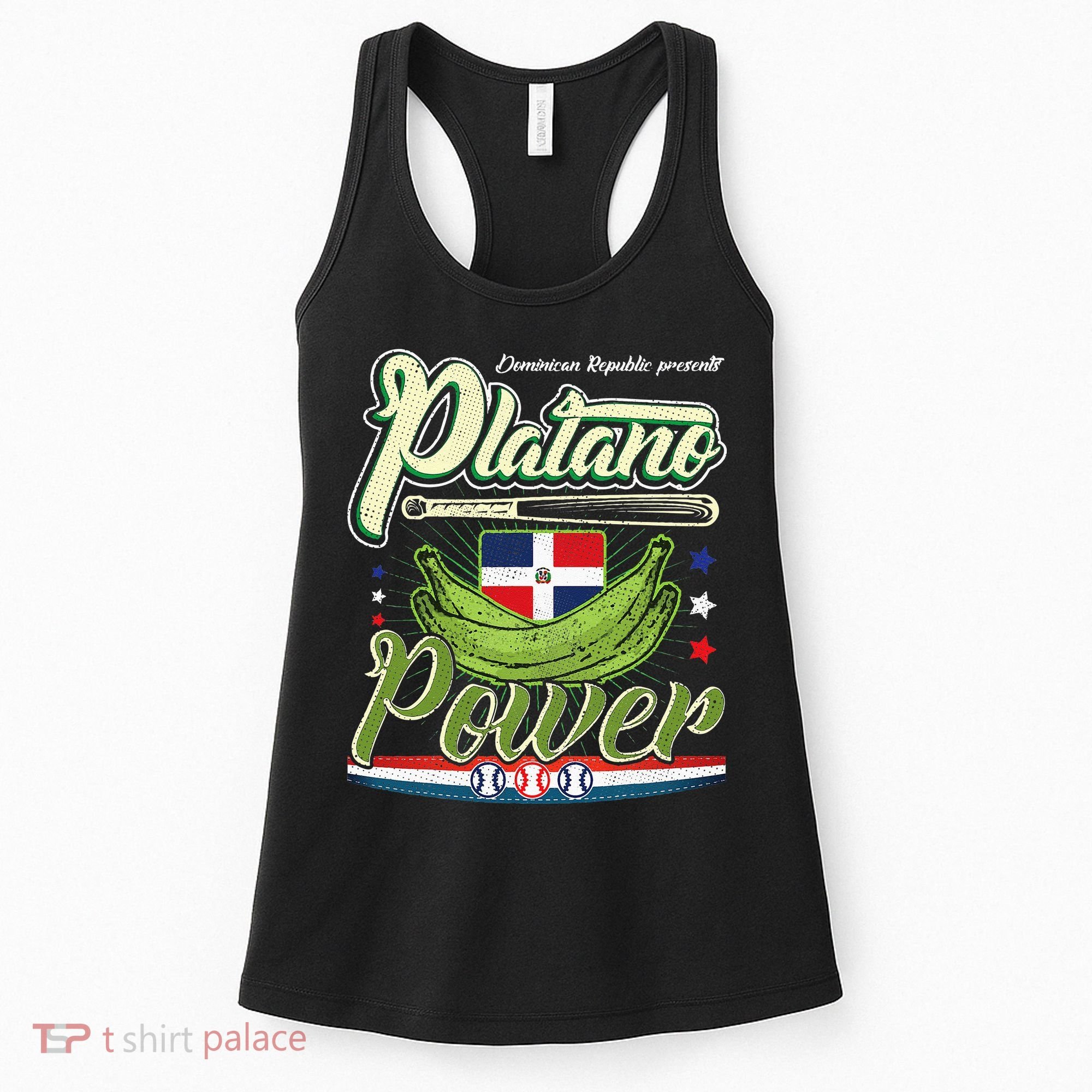 Dominican Republic Platano Power Baseball DR Flag Women's Tank Top