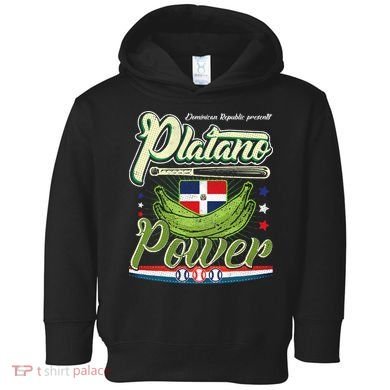 Dominican Republic Platano Power Baseball DR Flag Toddler Hoodie