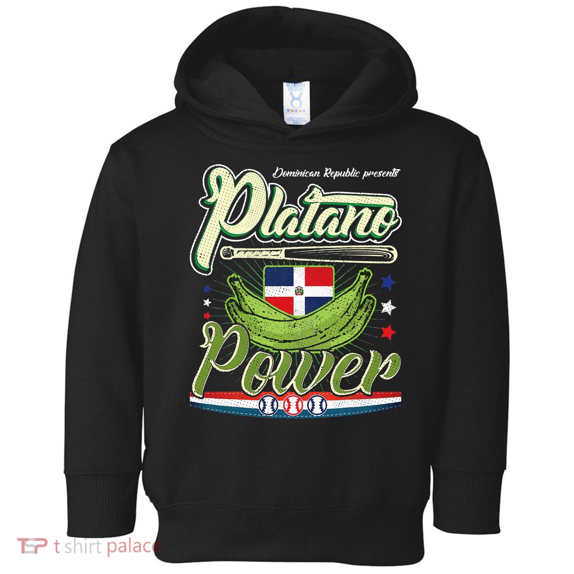 Dominican Republic Platano Power Baseball DR Flag Toddler Hoodie
