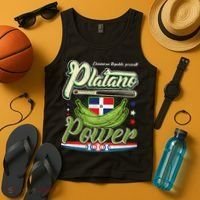 Dominican Republic Platano Power Baseball DR Flag Tank Top thumb 4