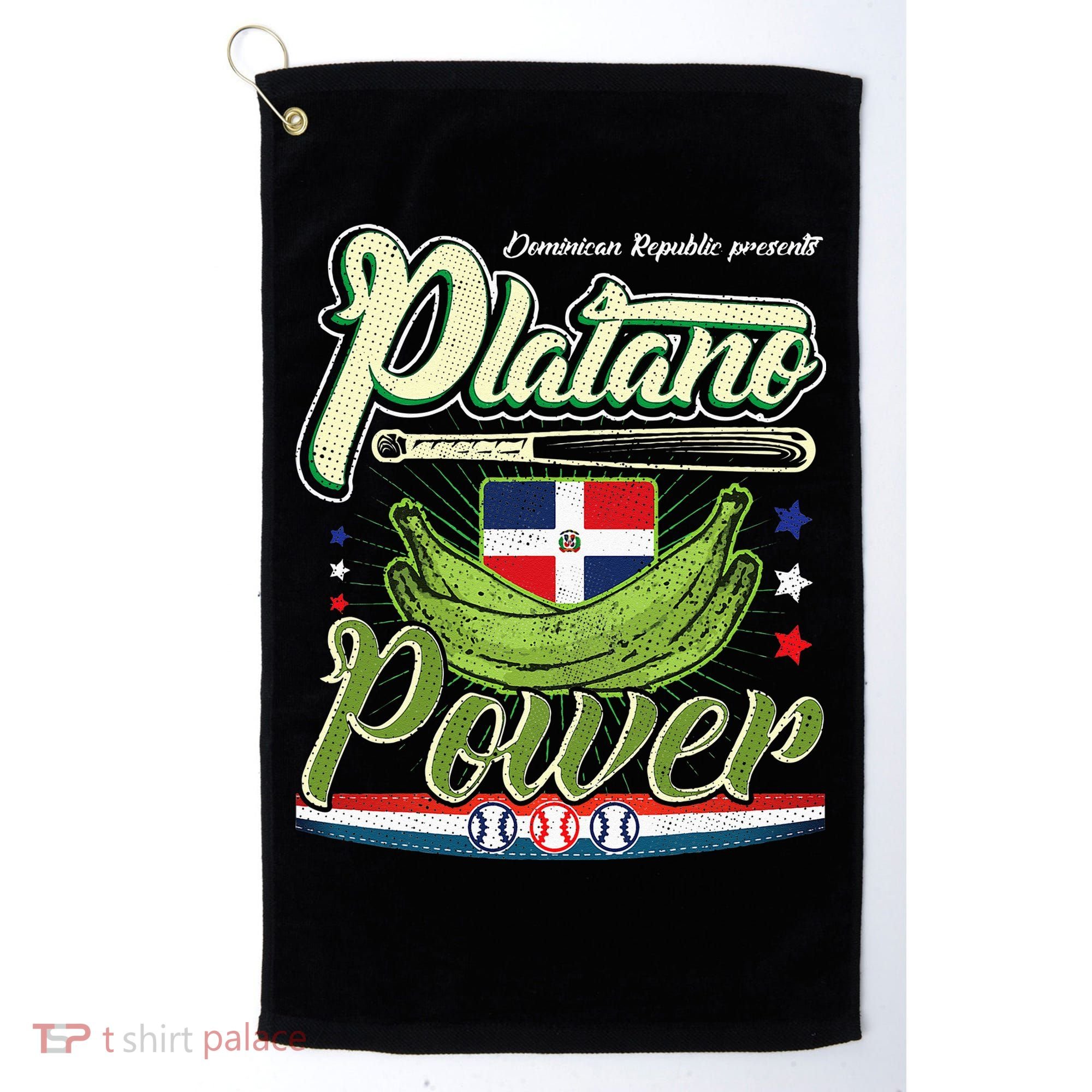 Dominican Republic Platano Power Baseball DR Flag Golf Towel