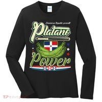 Dominican Republic Platano Power Baseball DR Flag Women's Long Sleeve Shirt thumb 0