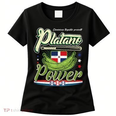 Dominican Republic Platano Power Baseball DR Flag Women's T-Shirt