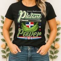 Dominican Republic Platano Power Baseball DR Flag Women's T-Shirt thumb 2