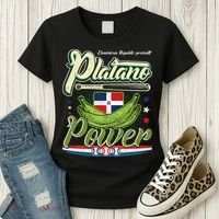 Dominican Republic Platano Power Baseball DR Flag Women's T-Shirt thumb 3