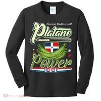 Dominican Republic Platano Power Baseball DR Flag Kids Long Sleeve Shirt thumb 0