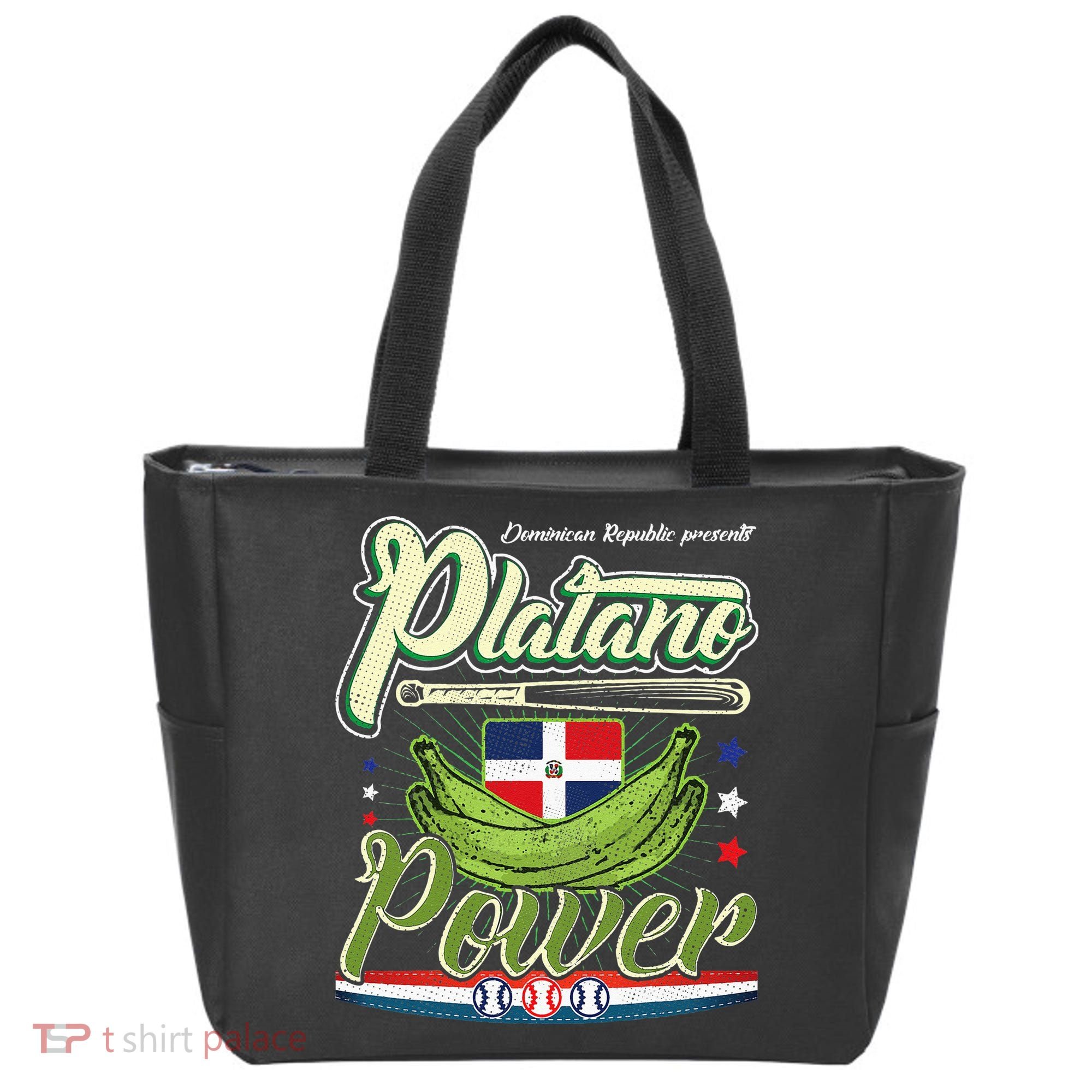 Dominican Republic Platano Power Baseball DR Flag Tote Bag
