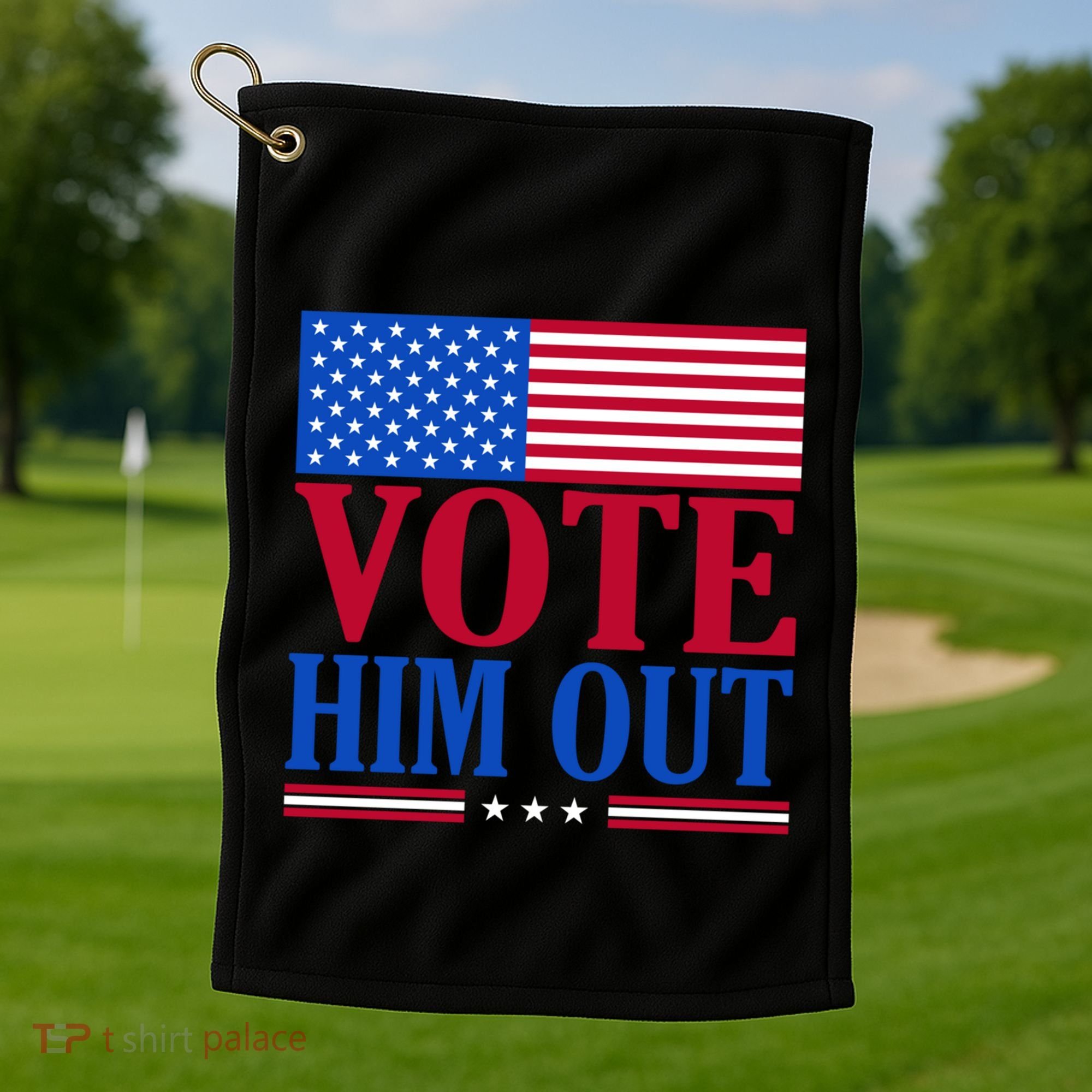 Democratic Republican Party Usa Flag Elections Quote Gift Golf Towel