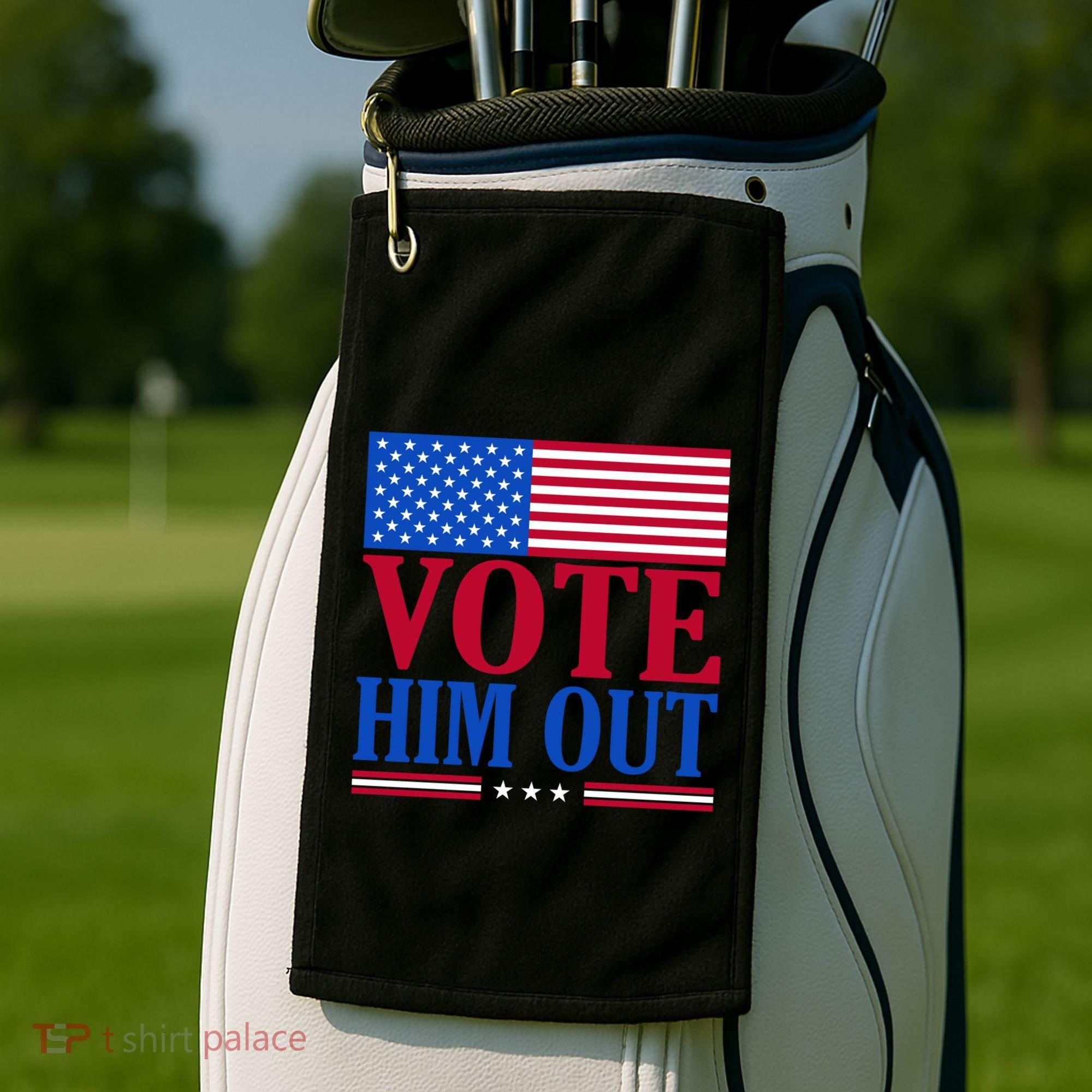 Democratic Republican Party Usa Flag Elections Quote Gift Golf Towel