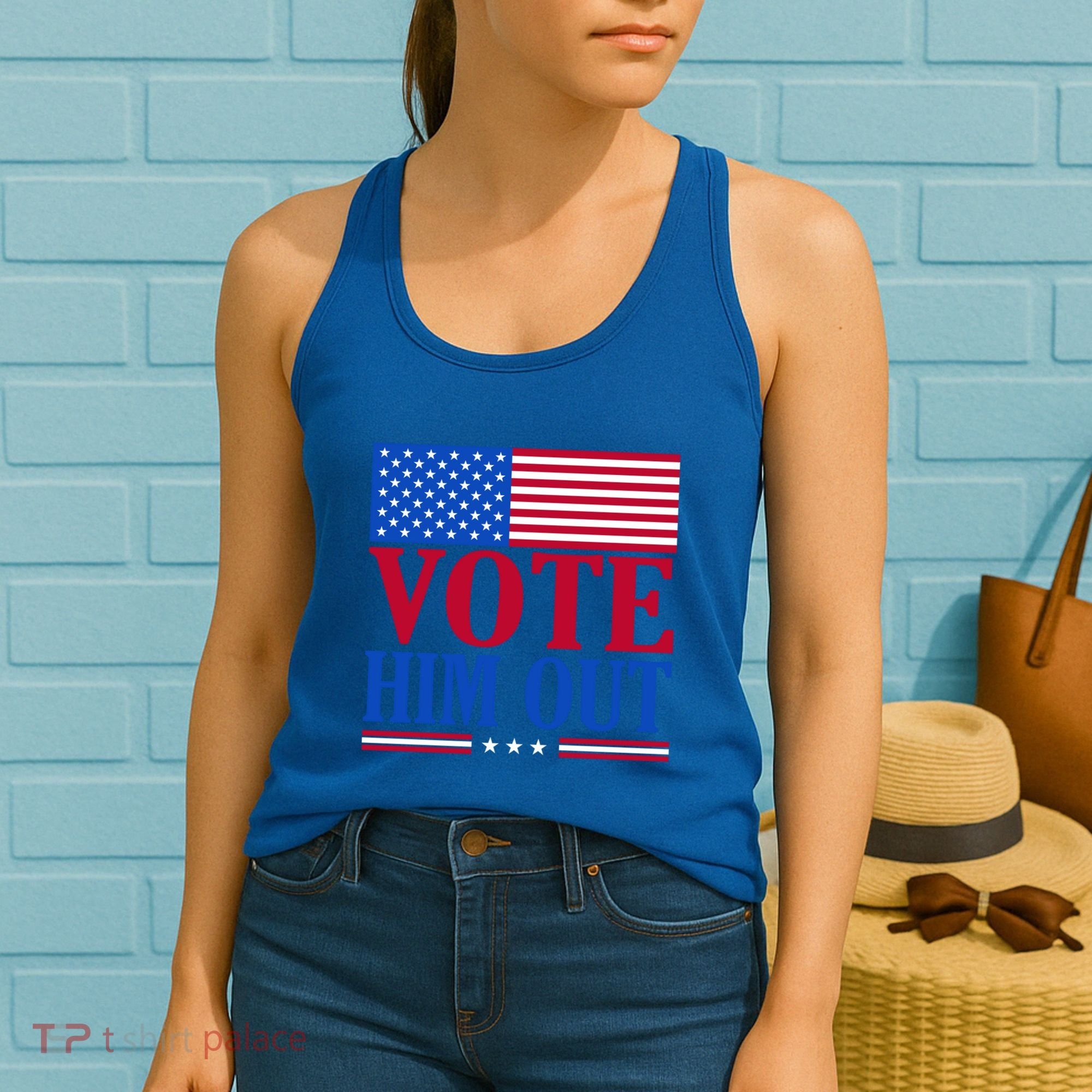 Democratic Republican Party Usa Flag Elections Quote Gift Women's Tank Top