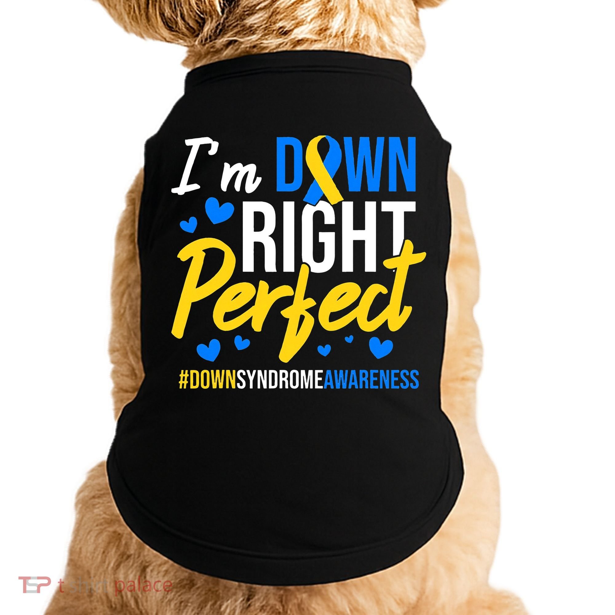 Down Right Perfect World Down Syndrome Awareness Day Ribbon Doggie Tank