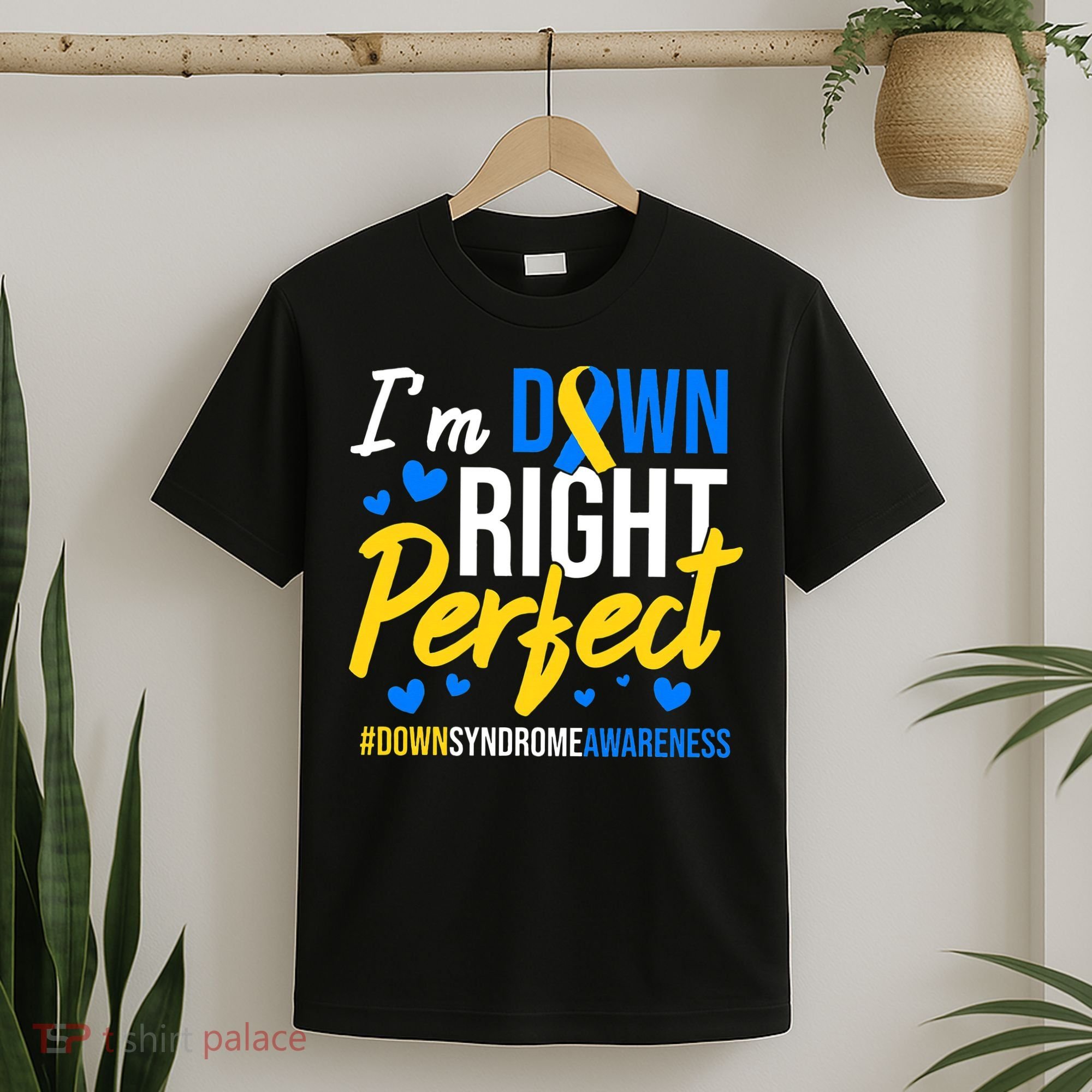 Down Right Perfect World Down Syndrome Awareness Day Ribbon T-Shirt