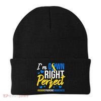 Down Right Perfect World Down Syndrome Awareness Day Ribbon Beanie thumb 0