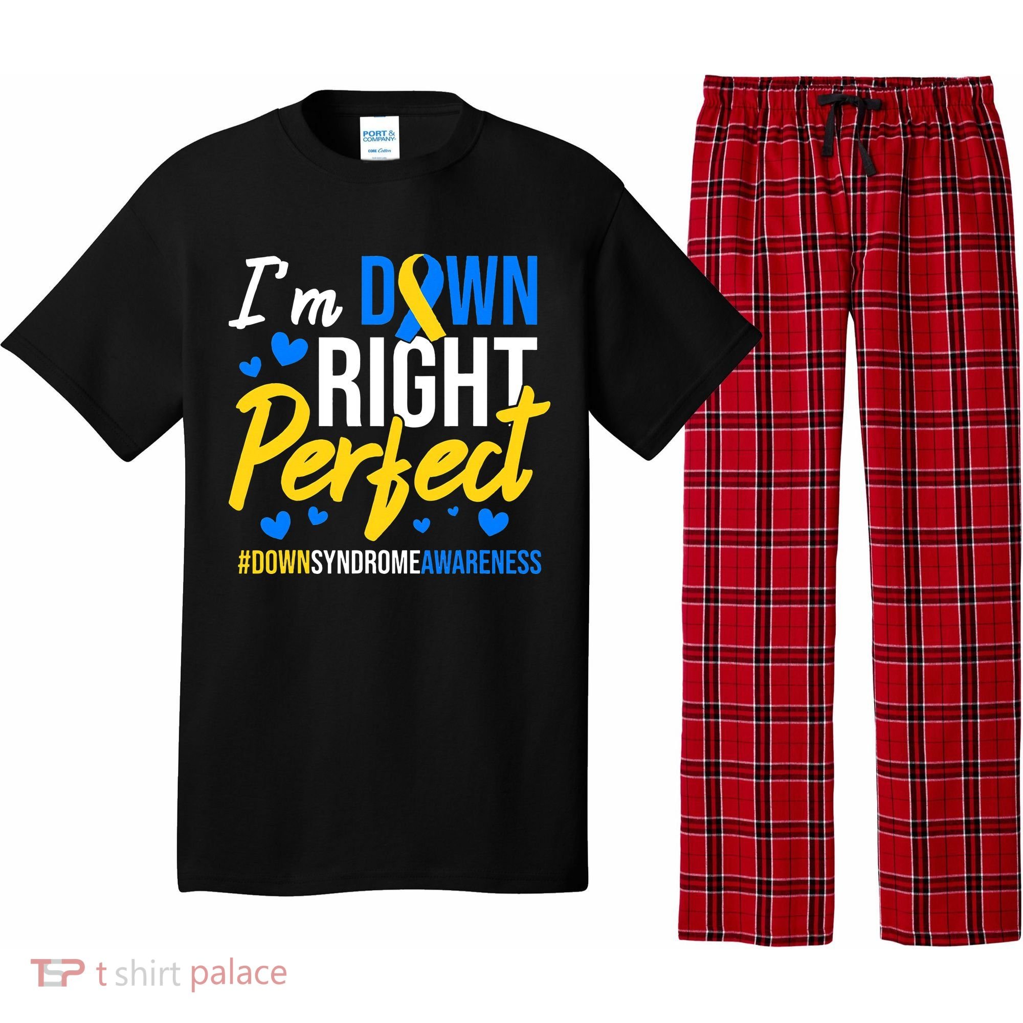 Down Right Perfect World Down Syndrome Awareness Day Ribbon Pajama Set