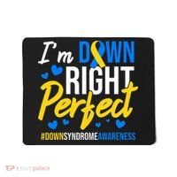 Down Right Perfect World Down Syndrome Awareness Day Ribbon Mousepad thumb 0