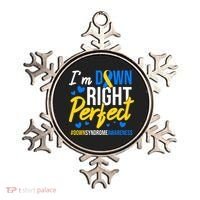 Down Right Perfect World Down Syndrome Awareness Day Ribbon Ornament thumb 0