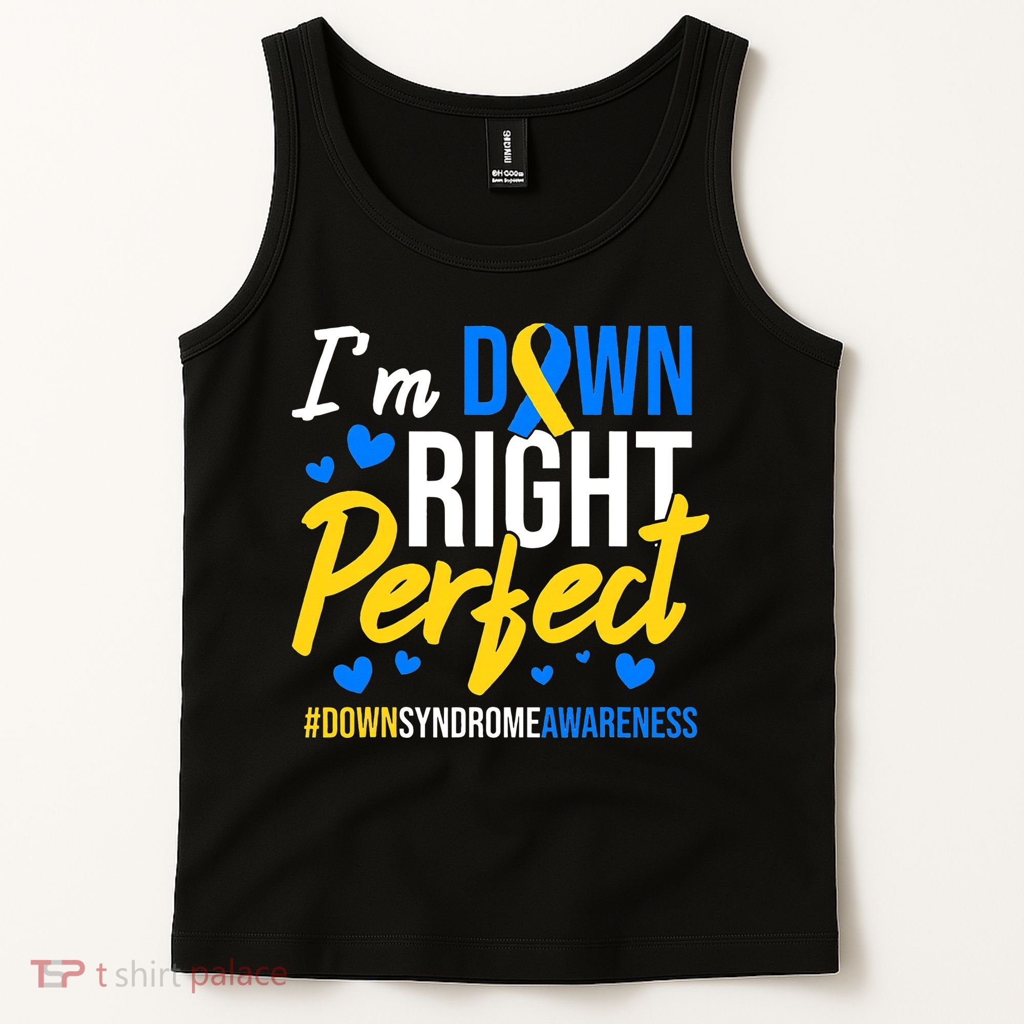 Down Right Perfect World Down Syndrome Awareness Day Ribbon Tank Top