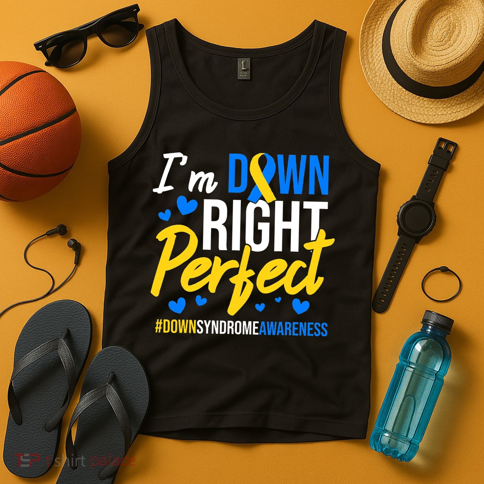 Down Right Perfect World Down Syndrome Awareness Day Ribbon Tank Top