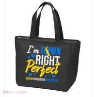 Down Right Perfect World Down Syndrome Awareness Day Ribbon Tote Bag thumb 3