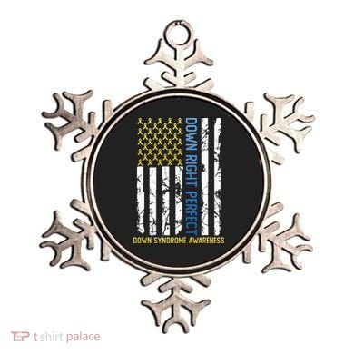 Down Right Perfect Yellow & Blue American Flag Down Syndrome Ornament