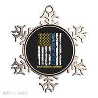 Down Right Perfect Yellow & Blue American Flag Down Syndrome Ornament thumb 0
