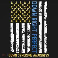 Down Right Perfect Yellow & Blue American Flag Down Syndrome Ornament thumb 1