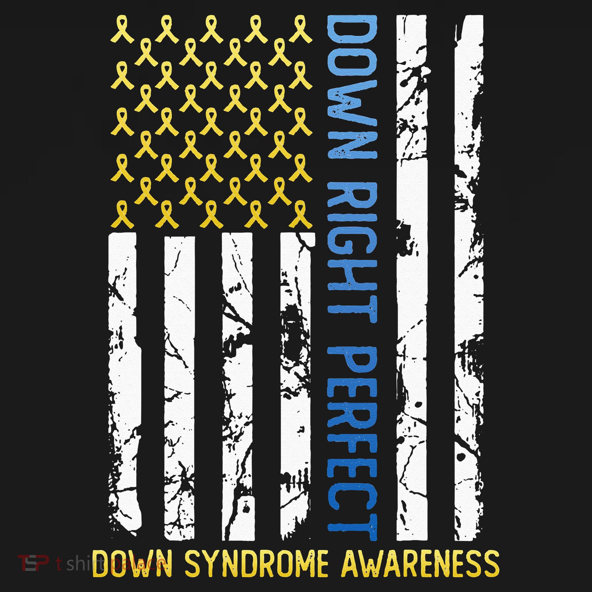 Down Right Perfect Yellow & Blue American Flag Down Syndrome Ornament