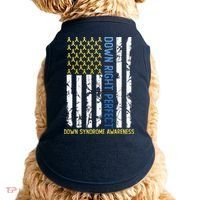 Down Right Perfect Yellow & Blue American Flag Down Syndrome Doggie Tank thumb 0