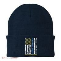 Down Right Perfect Yellow & Blue American Flag Down Syndrome Beanie thumb 0