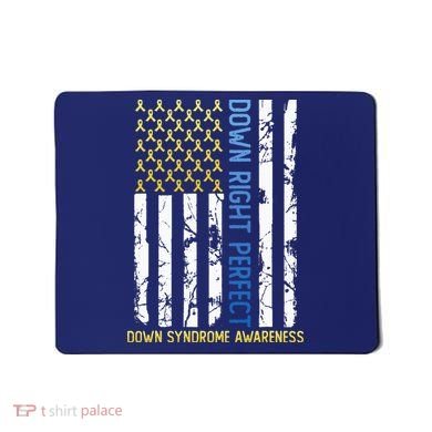 Down Right Perfect Yellow & Blue American Flag Down Syndrome Mousepad