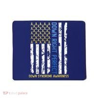 Down Right Perfect Yellow & Blue American Flag Down Syndrome Mousepad thumb 0