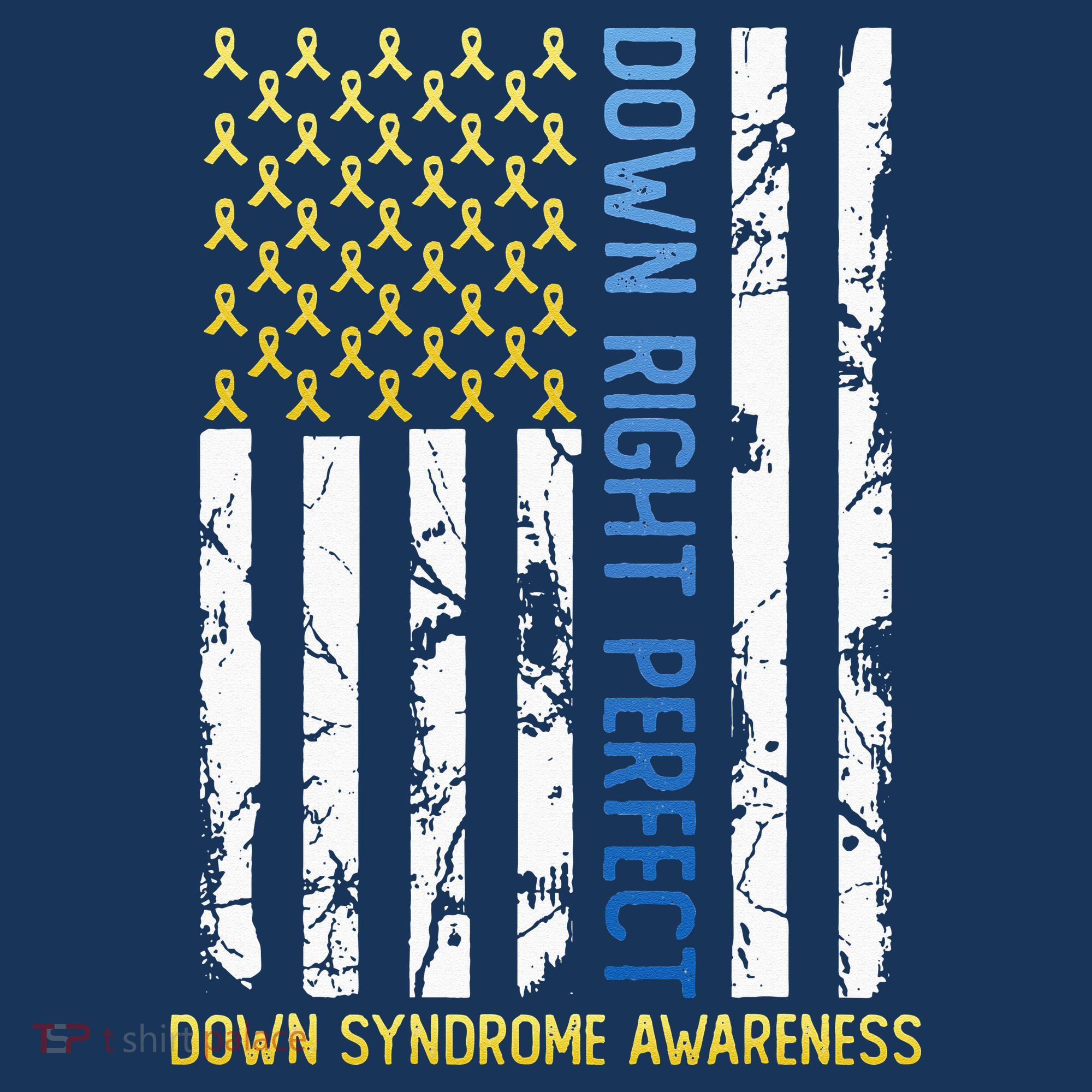 Down Right Perfect Yellow & Blue American Flag Down Syndrome Women's Tank Top