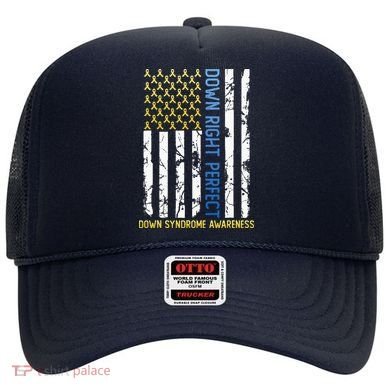 Down Right Perfect Yellow & Blue American Flag Down Syndrome Hat