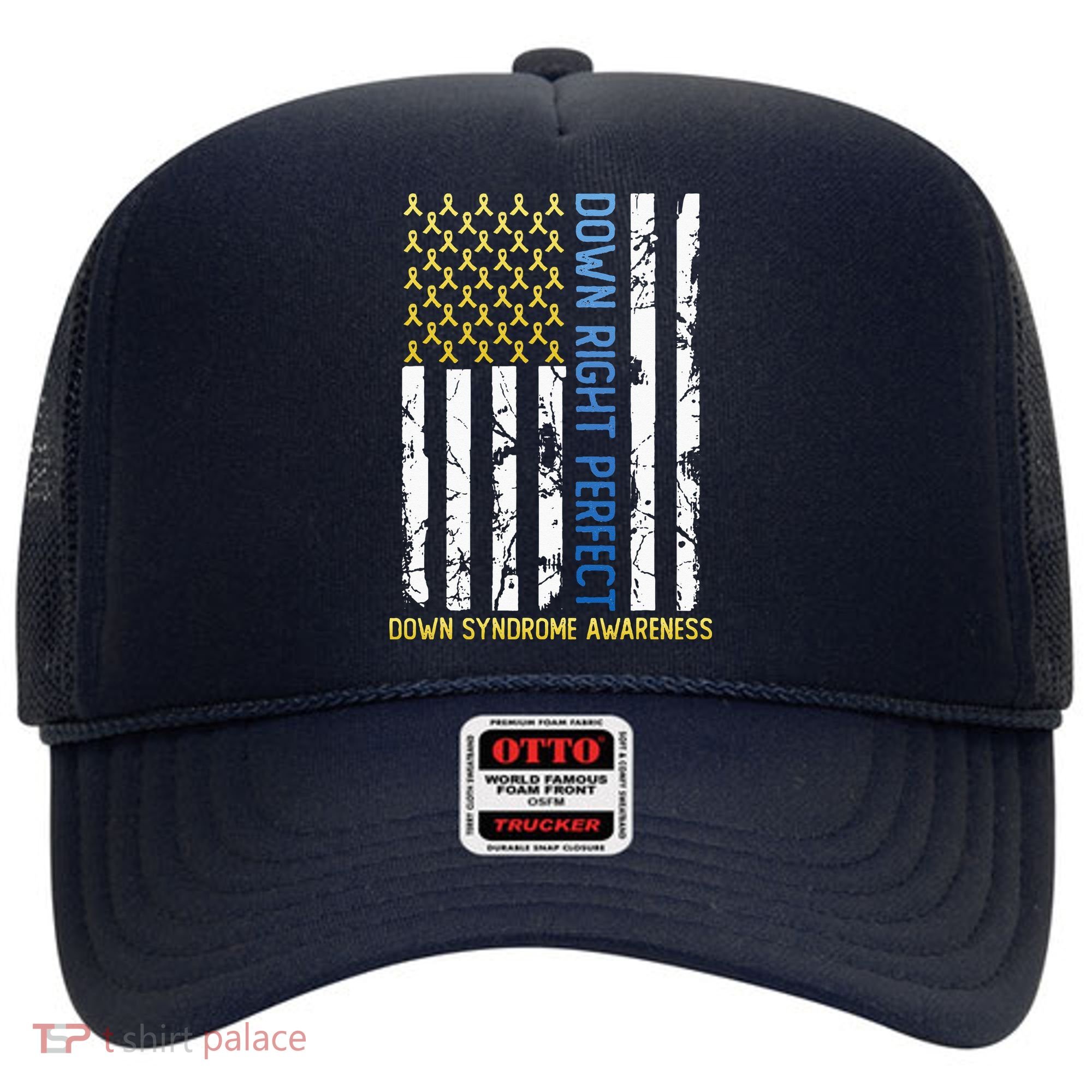 Down Right Perfect Yellow & Blue American Flag Down Syndrome Hat