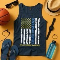 Down Right Perfect Yellow & Blue American Flag Down Syndrome Tank Top thumb 4