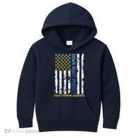Down Right Perfect Yellow & Blue American Flag Down Syndrome Kids Hoodie thumb 0