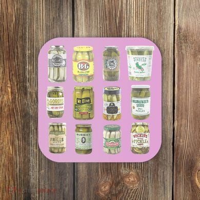 Delicious Retro Pickle Enthusiasts Coaster