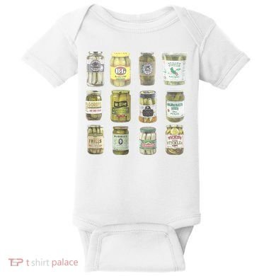 Delicious Retro Pickle Enthusiasts Baby Bodysuit